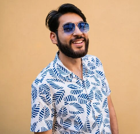 White Floral Print Casual Shirt